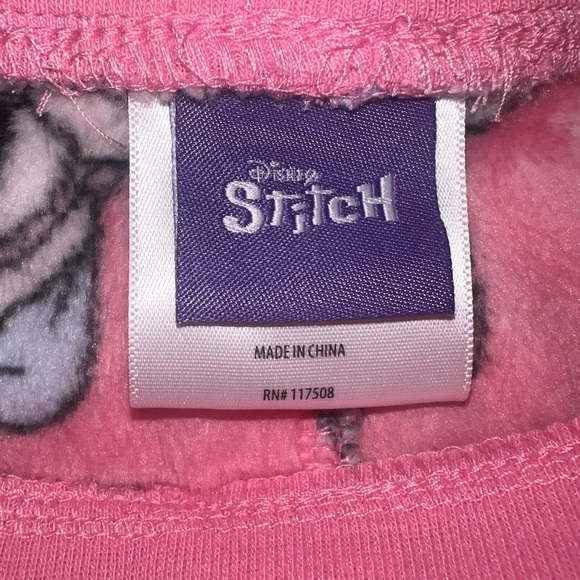 Disney Stitch Girls Plush Pajama Pants Size 4/5 Pink Cozy NWT - Picture 5 of 6